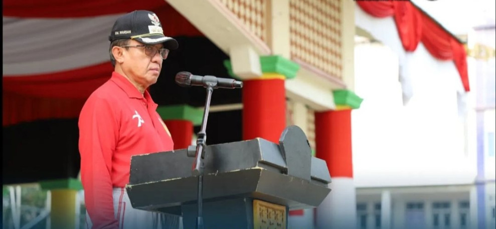 Bupati Inhil Pimpin Upacara Pencanangan Kegiatan Olahraga Rangka HUT RI ke-78