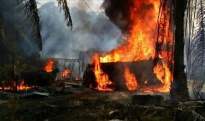Gudang dan Rumah Warga Inhil Terbakar
