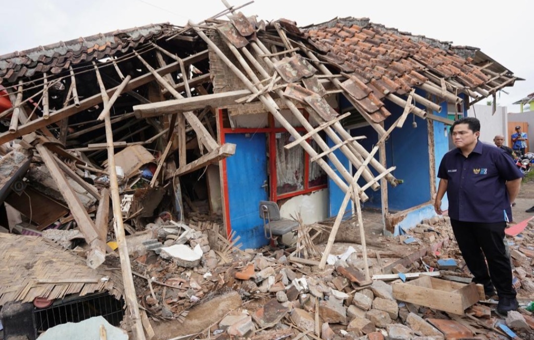 Erick Thohir Mengerahkan 58 BUMN Bantu Korban Gempa Cianjur