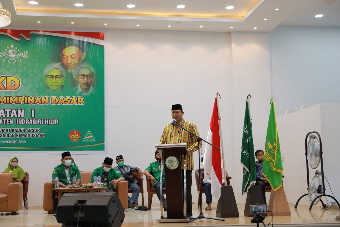 Asisten I Bupati Inhil, Tantawi Jauhari membuka secara resmi kegiatan PKD GP Ansor Inhil.