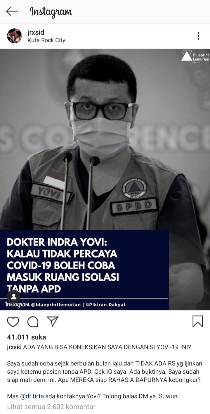 Foto: Instagram @jrxsid